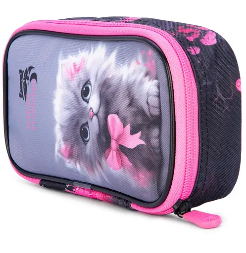 Пенал шкільний для дівчинки з Котиком м'який School Standard (PSS-111) - фото 4