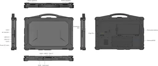 Ноутбук AGN 15.6 x15A FHD LCD/Intel i7-1255U/32GB/512SSD/UMA/DOS/Black (AGN_x15A_i7_12Th_32_512) - фото 5