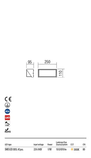 Бра вуличне SPECTRA AP LED 17W IP54 DG 3000K (5.1.2) Redo 90238 - фото 3