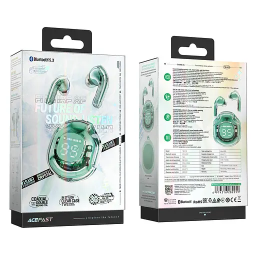 Бездротові навушники Acefast TWS T8 зелені - фото 4