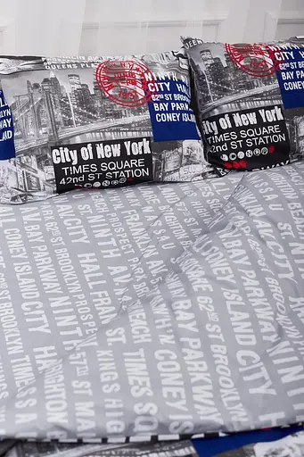 Комплект постільної білизни Moon&Star King Size 220x240 наволочки 2х50х70 New York Бязь Gold Люкс - фото 7