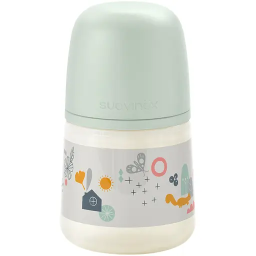 Пляшечка Suavinex A walk in the park фізіологічна соска повільний потік 150 мл зелена (308314)