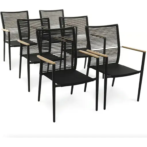 Комплект садовой мебели Di Volio Acona 6+1 черный/бежевый - фото 3