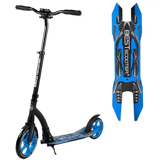 Самокат Best Scooter 89х52х90 см Чорно-синій 000231484