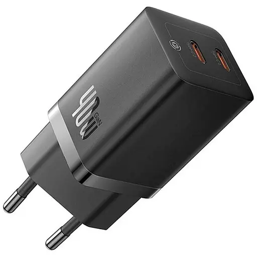 Зарядное устройство для Baseus GaN5 Pro 2*USB-C 40 W (CCGP180101) адаптер черный - фото 2