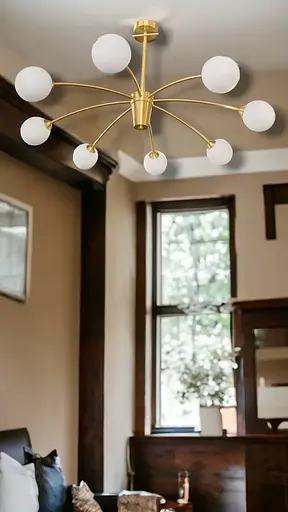 Светодиодная люстра Шарики 8914 (Золотистая) 8 плафонов - фото 2
