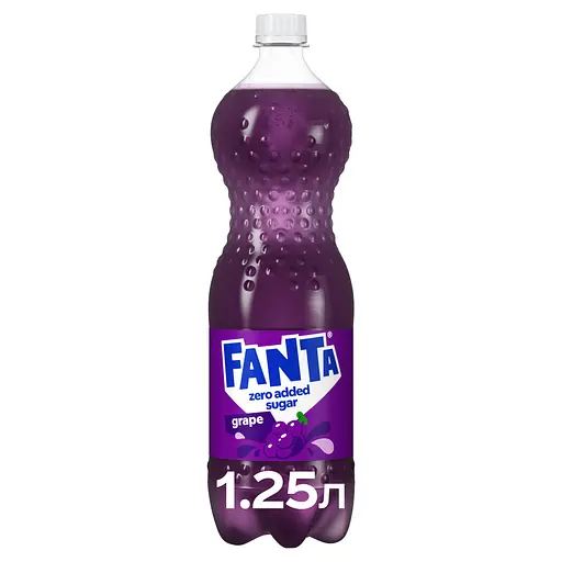 Напій Fanta Grape Zero Sugar безалкогольний сильногазований 1.25 л - фото 4