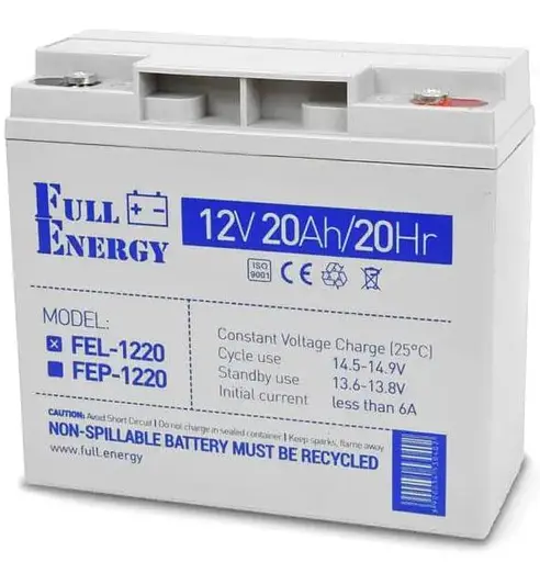 Аккумуляторная батарея для ИБП Full Energy GEL 12 V / 20 А*ч (FEL-1220) - фото 1