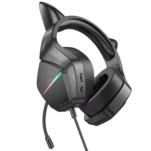 Накладні навушники Borofone BO106 Cute cat (USB+3.5mm/2m) Phantom Cat - фото 2