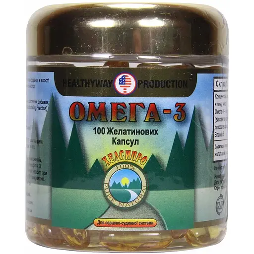 Дієтична добавка Healthyway Production Омега-3, 100 капсул - фото 1