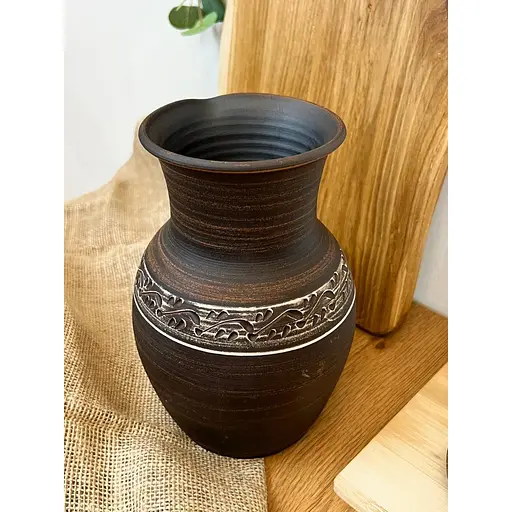 Глек 2 літри керамічний (глиняний) різьблений без ручки  