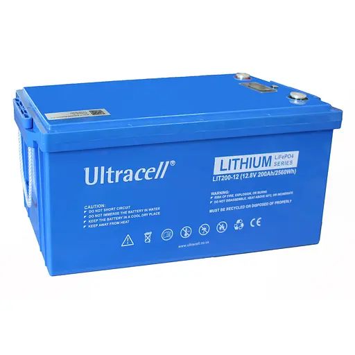Батарея акумуляторна Ultracell LiFePO4 12(12.8)V 200Ah/ 2560W(2.56kW) LED DISPLAY, ON OFF - фото 1