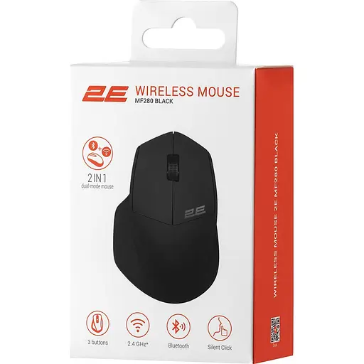 Беспроводная мышь 2E MF280 Silent WL BT Black (2E-MF280WBK) - фото 6