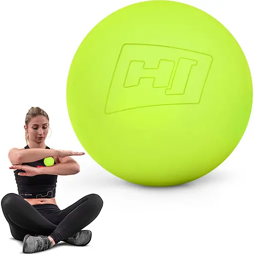 Силиконовый массажный мяч Hop-Sport HS-S063MB 63 мм салатовый - фото 4