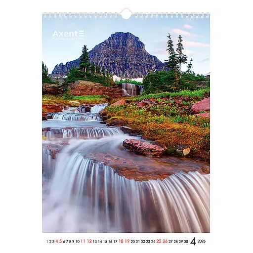Календар настінний Axent А3 Waterfalls 2026 рік (8804-26-2-A) - фото 5