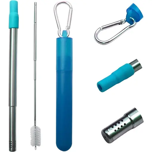 Бомбилья Туризмо (21 см) + складной ершик (23 см) синий