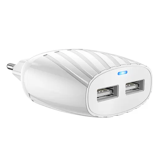 Зарядный адаптер с кабелем HOCO Lightning Cable Max energy C78A 2 порта белый комплект - фото 5