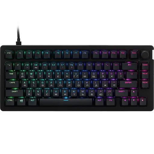 Клавіатура HyperX Alloy Rise 75key, Red, USB-A, EN/UA, RGB, чорний (7G7A4AA) - фото 1