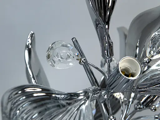 Современный керамический торшер в гостиную, хром, на 5 ламп - фото 3