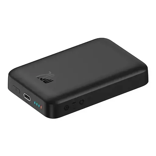Магнітний портативний павербанк Baseus Magnetic 20 W 10000 mAh з бездротовою зарядкою для iPhone чорний - фото 4