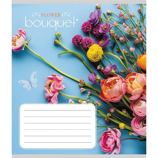 Зошит учнівський "Букет" Leader 024-550337K-1 в клітинку, 24 аркуші - фото 1