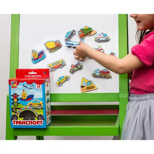 Набір магнітів Vladi Toys Мій маленький світ на магнітах Транспорт VT3106-12 (укр) - фото 2