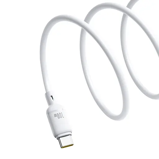 Дата кабель Baseus Silky Series OS Fast Charging USB to Type-C 100W (2m) (P10377703) Moon White - фото 4