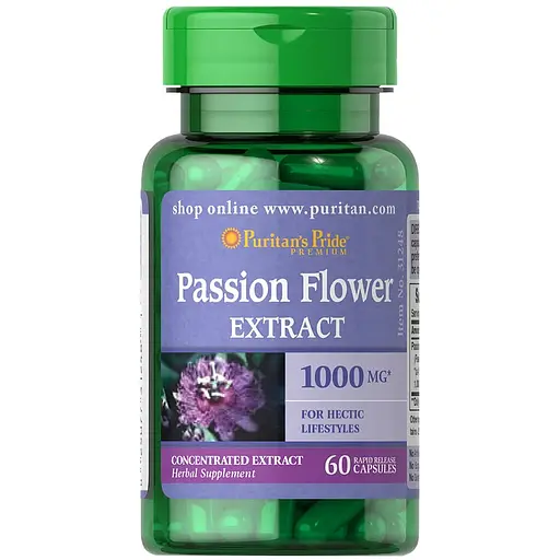 Натуральная добавка Puritan's Pride Passion Flower 1000 mg, 60 капсул - фото 1