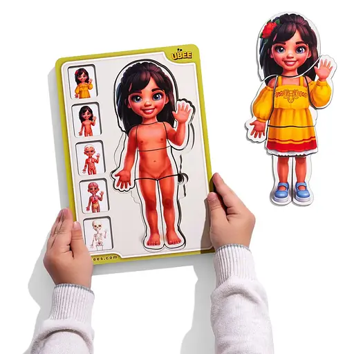 Дерев'яний пазл-вкладиш "Анатомія людини - дівчинка-2" Ubumblebees (ПСД263) PSD263 будова тіла - фото 6