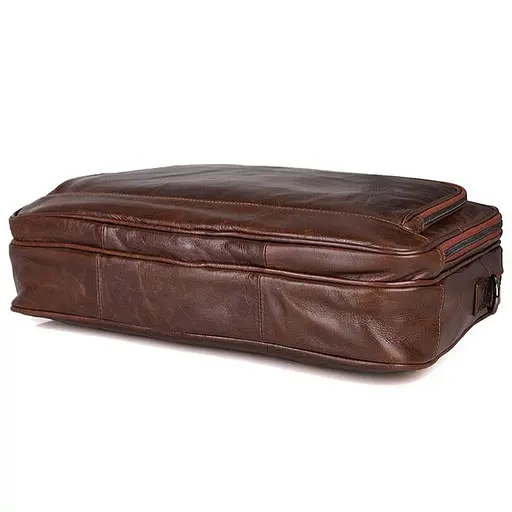 Мужская функциональная кожаная сумка John McDee 38х9х30.5 см sum0028430 - фото 3