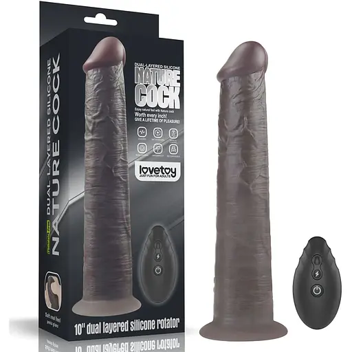 Вібратор Lovetoy Dual-Layered Silicone Nature Cock 10'' 25.3 см (чорний)