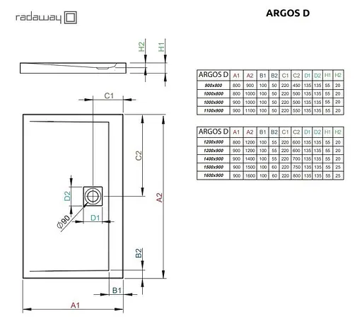 Душовий піддон Radaway Argos D 120x80 4AD812-01 - фото 5