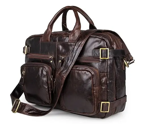 Чоловіча шкіряна сумка John McDee 38х13х29 см sum0026644 - фото 1