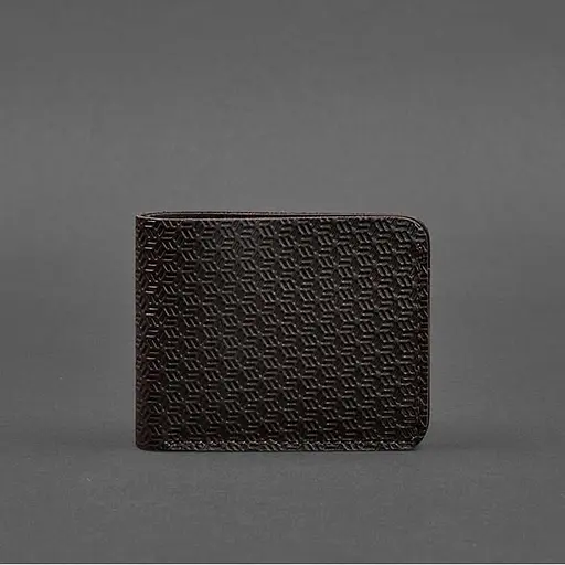 Кожаное портмоне 4.4 (с зажимом) Темно-коричневый краст карбон - фото 5