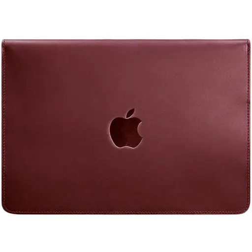 Кожаный чехол-конверт BlankNote на магнитах для MacBook 15 дюйм Бордовый Crazy Horse - фото 1