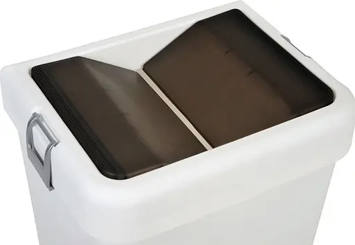 Мусорное ведро Motek на 40 л с поворотной крышкой 35х28х59 см Белый (COB-412)  - фото 4