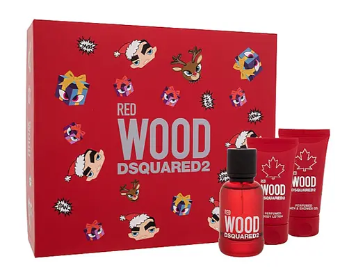 Подарочный Набор Dsquared2 Red Wood туалетная вода 50 мл, гель для душа 50 мл, лосьон для тела 50 мл - фото 1