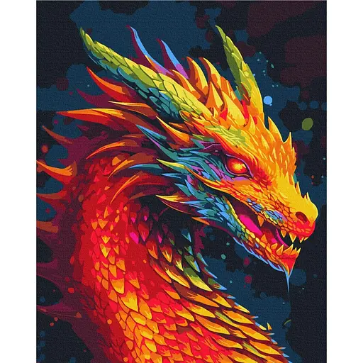 Картина за номерами Неоновий дракон Brushme 40x50 см кольорова 000277846