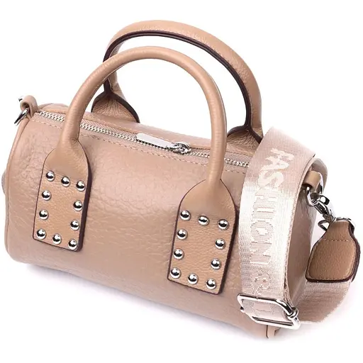 Сумка женская Vintage с металлическими акцентами на ручках из натуральной кожи 22.5х12.5х9.5 см sum0029064 - фото 1