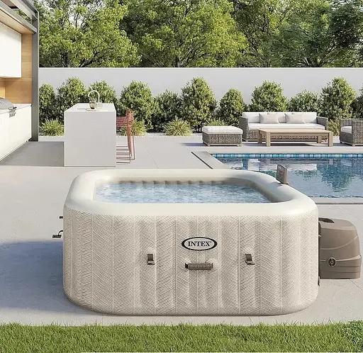 Басейн-джакузі надувний Intex з гідромасажем на 795 л бежевий (28446) - фото 7