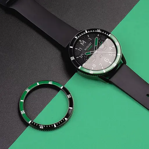 Безель Black-green та силіконовий ремінець Sikai для смартгодинника Xiaomi Watch S3/S4 - фото 9
