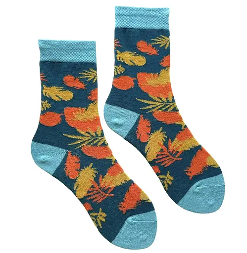 Шкарпетки жіночі "Пір'я" з індійської бавовни 213077 - фото 1