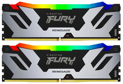 Оперативная память Kingston Fury 32GB (2x16GB) DDR5 6400MHz Renegade RGB Silver (KF564C32RSAK2-32)