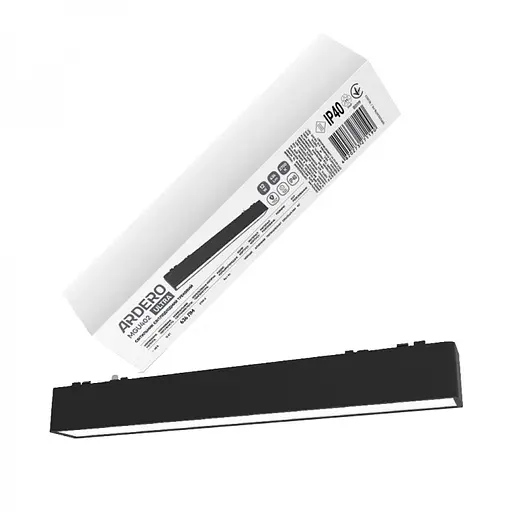 Светодиодный магнитный трековый светильник Ardero MGU402 Ultra 12W 2700К черный (80119)