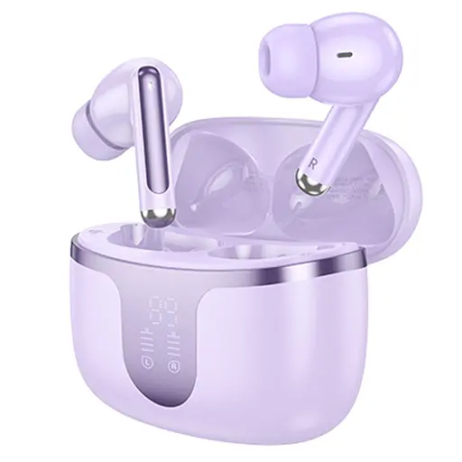 Навушники бездротові Hoco TWS EQ10 вакуумні фіолетовий - фото 2