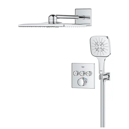 Душевая система скрытого монтажа Grohe Grohtherm Smartcontrol Rainshower SmartActive 310 Cube 34864000, Хром - фото 3