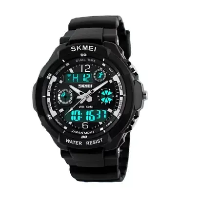 Дитячий спортивний наручний годинник Skmei 1060 s-shock Чорний - фото 2