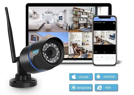 Wifi камера видеонаблюдения беспроводная уличная Besder JW201, 2 мегапикселя, HD 1080P, SD до 64 Гб - фото 5