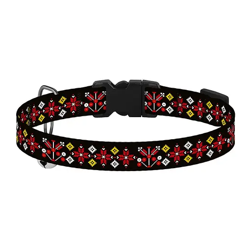 Нашийник для котів Барксі Urban патріотичний Вишиванка чорна - фото 3