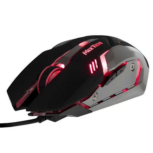 Проводная мышь MEETION M915 USB с LED-подсветкой черная - фото 7